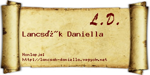 Lancsák Daniella névjegykártya